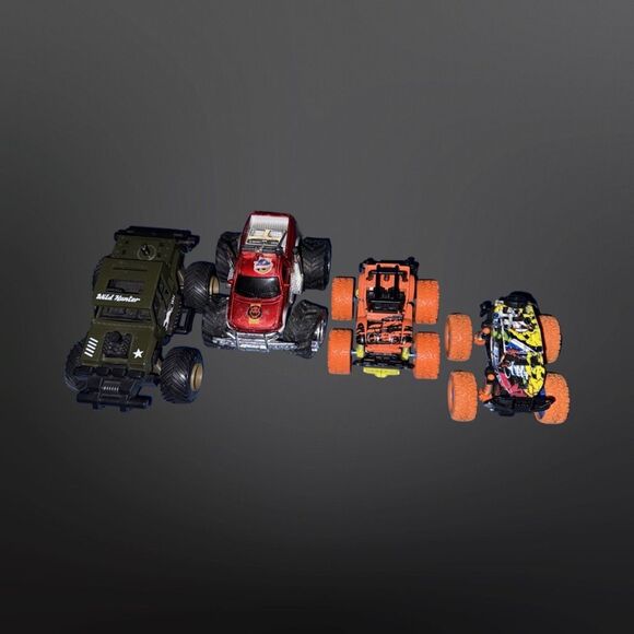 Friction Monster Truck Hummer & Jeep Neon Orange Red Green A32 - Picture 12 of 12